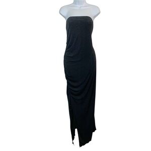 SHEIN SXY Elegant Black Strapless Side Ruched Asymmetrical Hem Tube Dress Sz 3XL